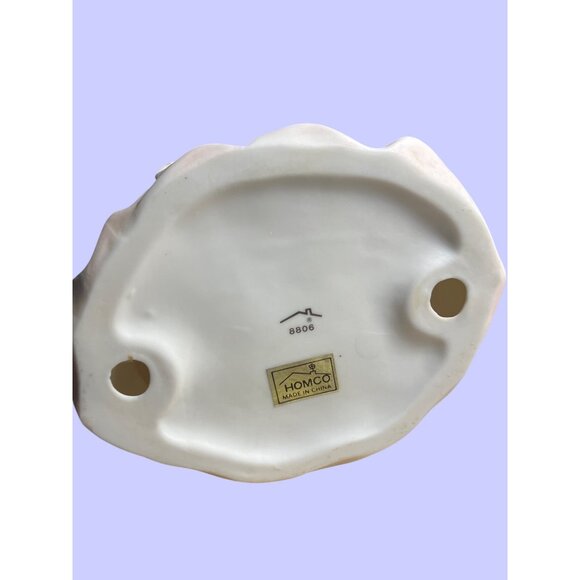 Homco Porcelain Angel Figurine 8806 With Floral Bouquet - Picture 4 of 11